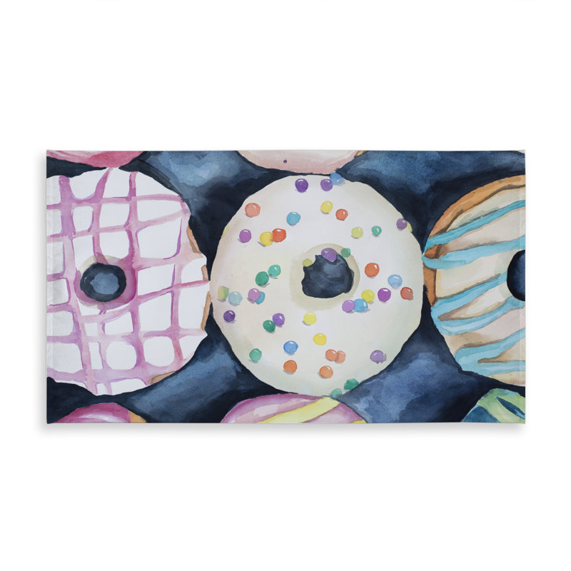 Watercolor Doughnuts Tablecloth - Blue Indoor/Outdoor Decor