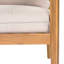 Canapé d'extérieur avec accoudoirs droit en bois d'acacia, finition teck clair avec coussin beige