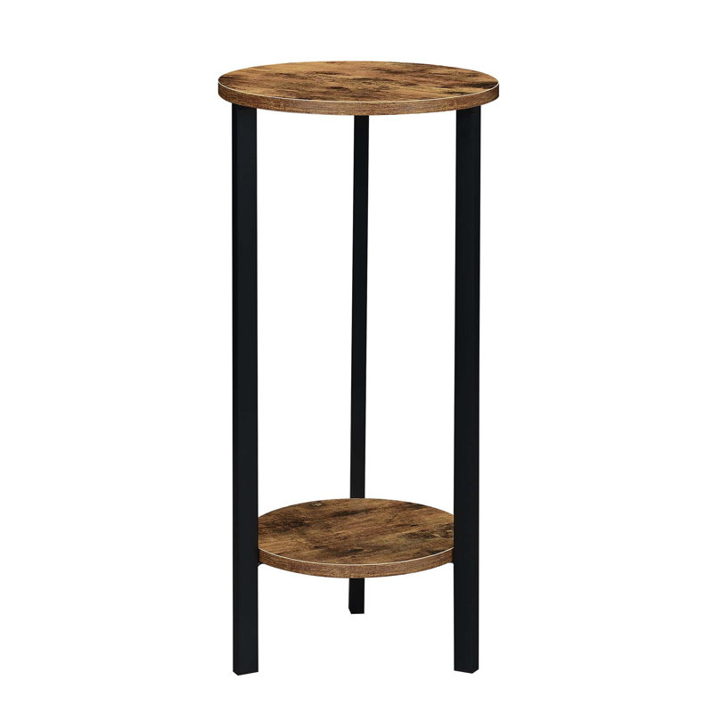 Support à plantes rond Migues, Bois de grange / noir, H 31,5 po x L 15 po x l 15 po