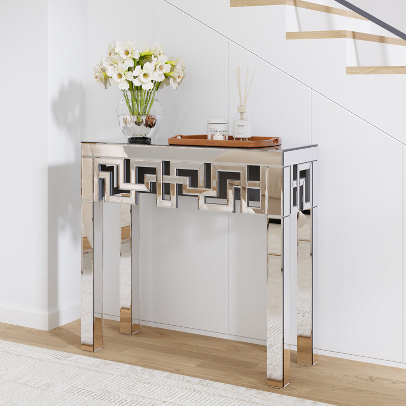 80cm Mirrored Glass Console Table Entryway Table