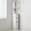 Tour de rangement étroite, organisateur de plancher latéral, armoire de rangement de salle de bain avec tablettes réglables et conception résistante à l'humidité-682606564