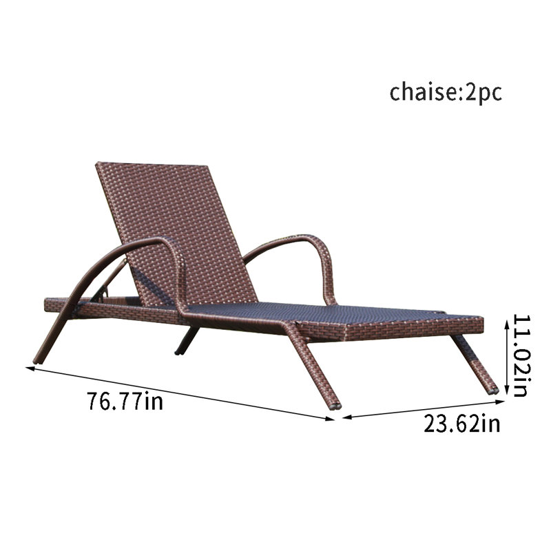 Eniah Outdoor Wicker Chaise Lounge Set