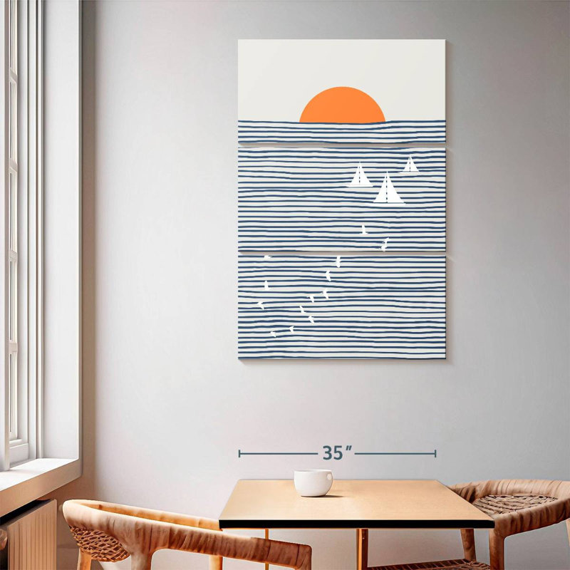 Three white sails Aletra, H 65 po x l 42 po