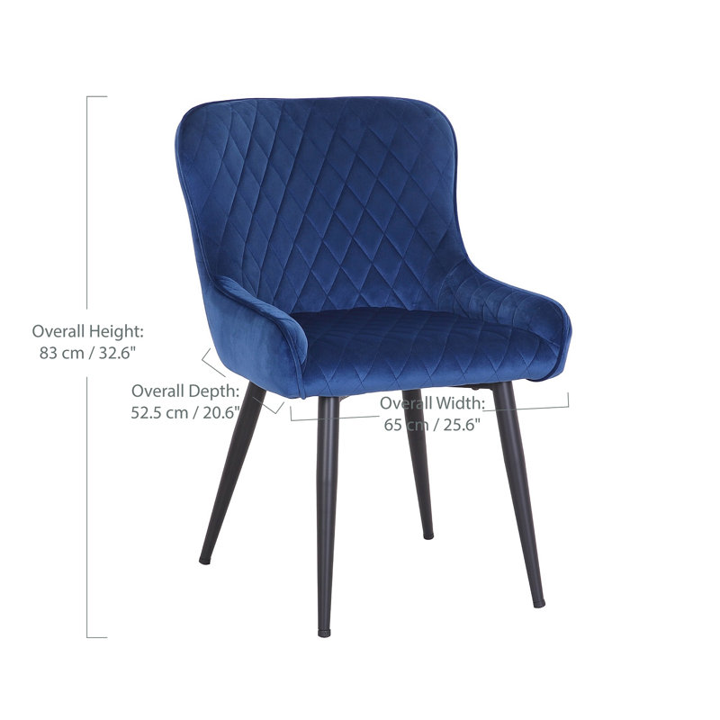Chaise d'appoint en velours Alexandrine, Bleu