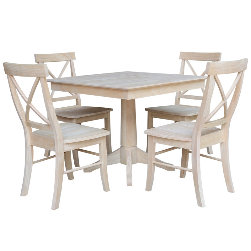 Donzae 5 - Piece Solid Wood Dining Set