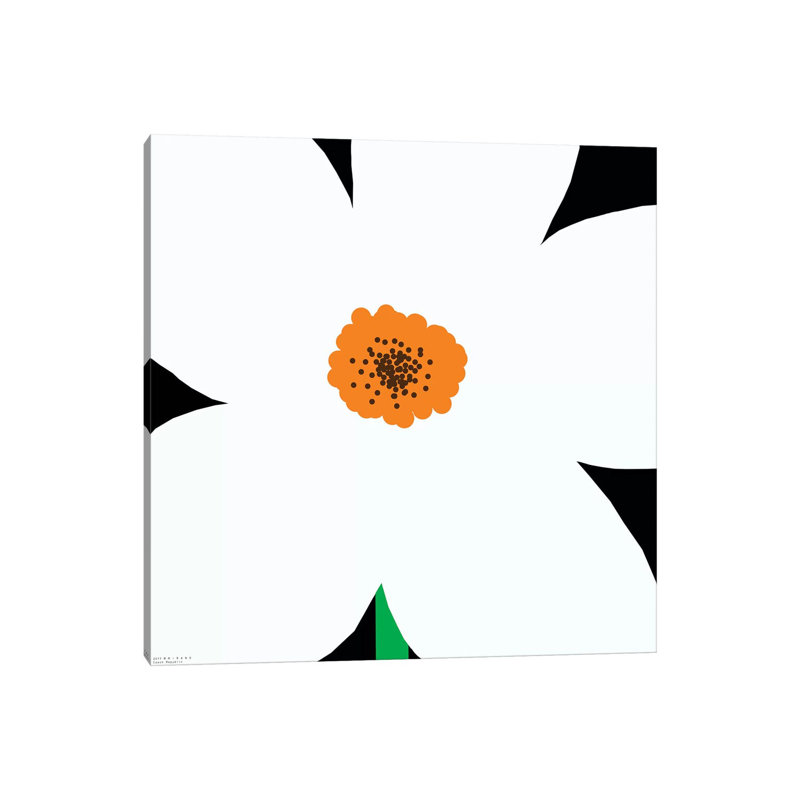 White Flower by Art Mirano - Wrapped Canvas Painting, 30.48cm H x 30.48cm W x 1.91cm D