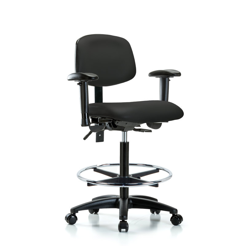 Chaise de dessinateur Noah, Noir, Roulettes, Non inclus