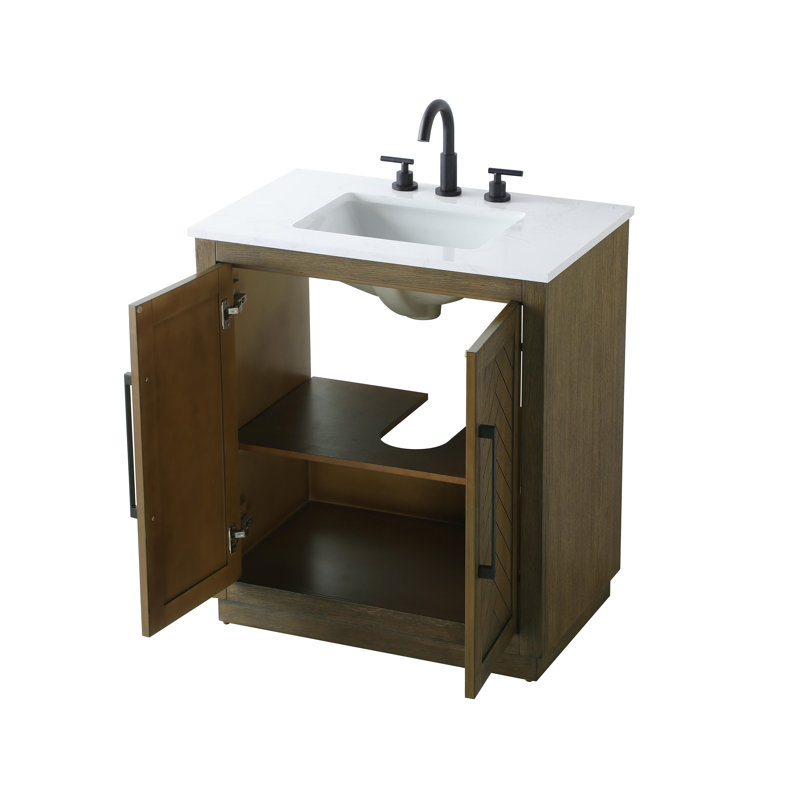 Meuble-lavabo simple 30 po, Noisette chêne