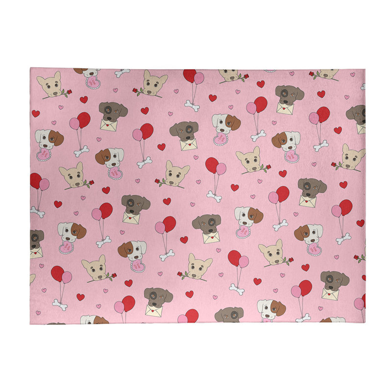 Tapis rose/rouge/gris fait main, Rectangle 9 pi x 12 pi