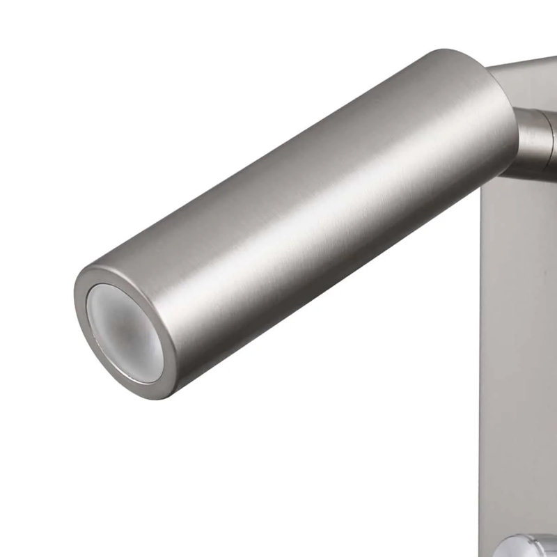 UltraBeam 5 Watt Silver Recessed Dimmable Bedroom Wall and Headboard LED Reading Lamp