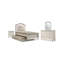 Ensemble de chambre à coucher double 4 pièces avec lit gigogne Jisoo, tête de lit à DEL, blanc perle-136068506