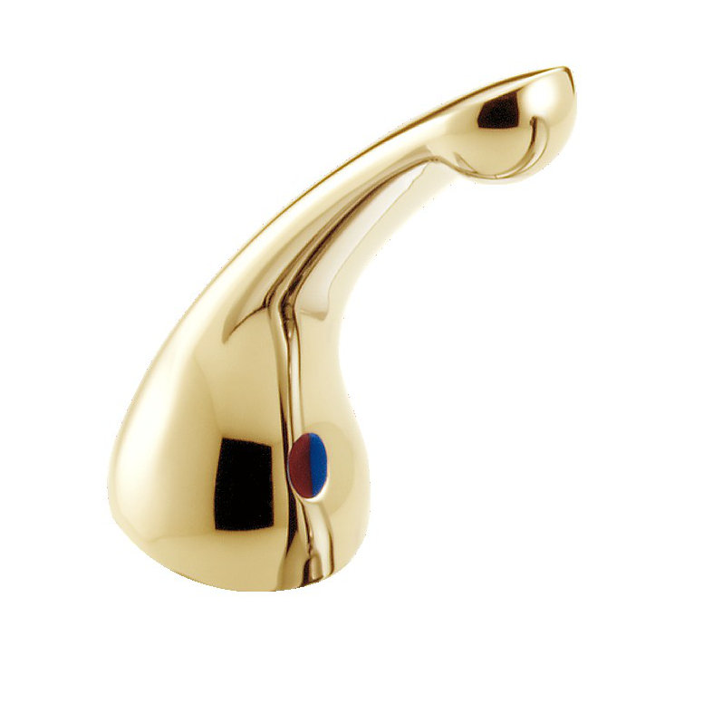 Single Lever Handle Kit with Button and Set Screw, Brilliance Polished Brass