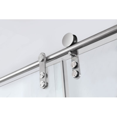 60" X 76" Frameless Single Sliding Shower Door in Chrome Finish