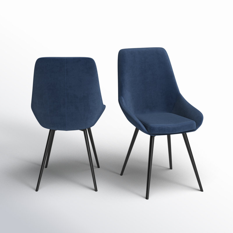 Chaise d'appoint rembourrée en velours Veronica, Bleu