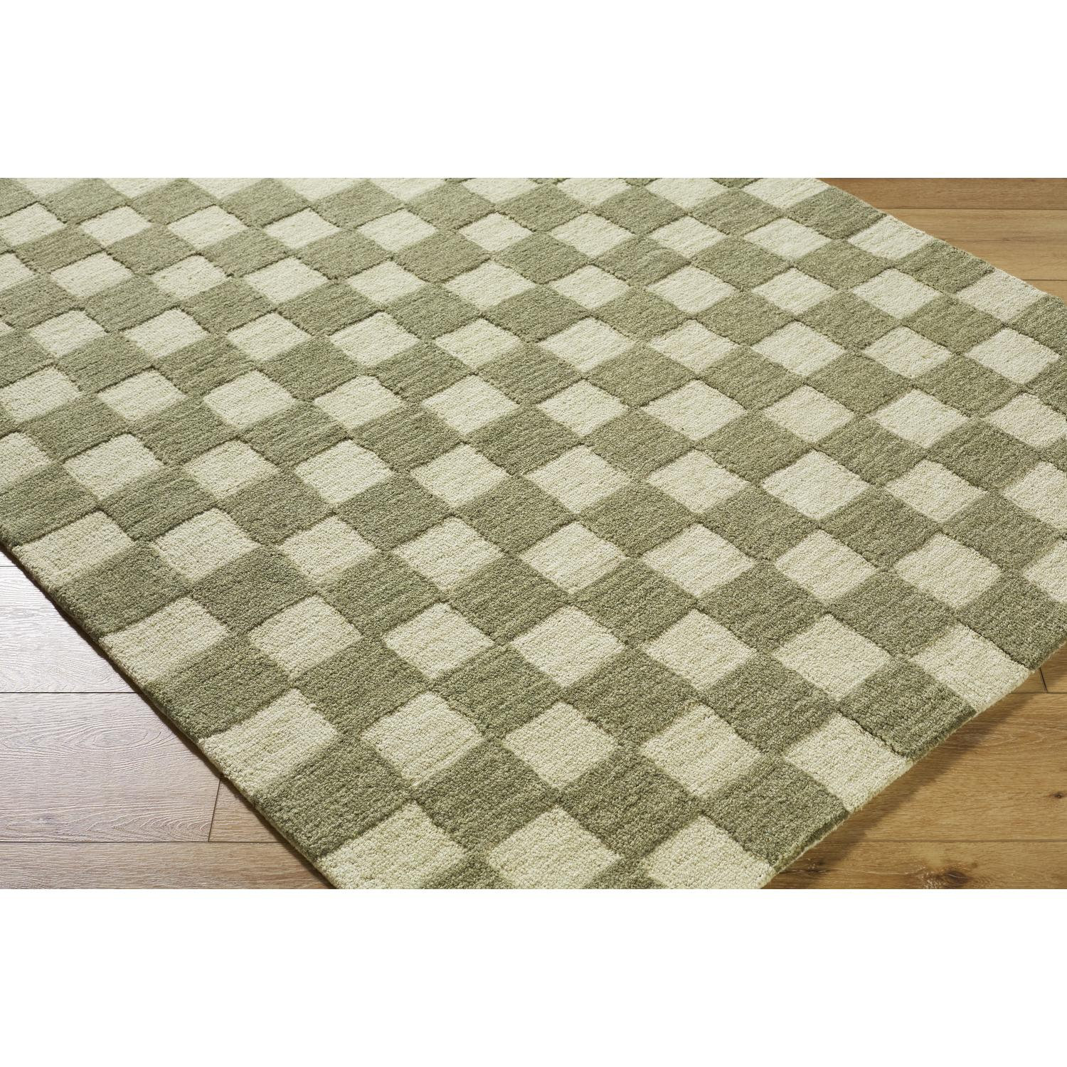 Wright Hand-Tufted Checkered Area Rug, Rectangle 6' x 9'