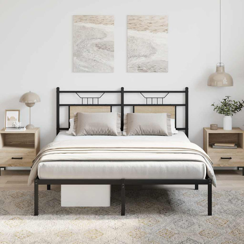 Bed Frame Without Mattress Engineered Wood, European Double (140 x 200cm), Sonoma Oak