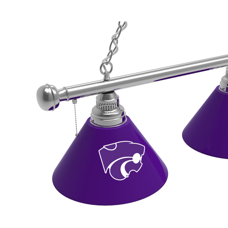3 - Light Pool Table Lights Pendant, Chrome, Kansas State Wildcats