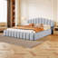 Tête de lit en velours revêtue de tissu d'ameublement pour grand lit