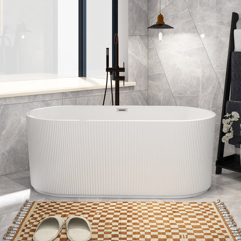 59'' x 29.5'' Freestanding Soaking Acrylic Bathtub