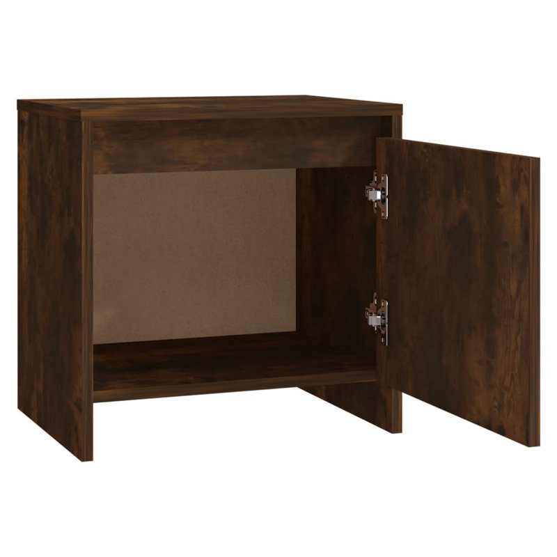 Morden 45cm W Manufactured Wood Bedside Table, Set of 2, Dark Brown