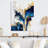 Abstract Geode Gold and Blue Marble Shape III - Modern Print on Canvas-138114958-138114993