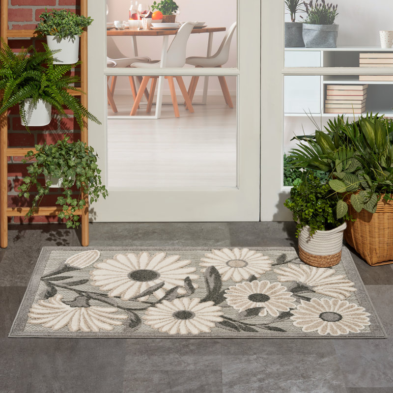 Tapis intérieur / extérieur beige Aloha, Rectangle 2 pi 8 po x 4 pi