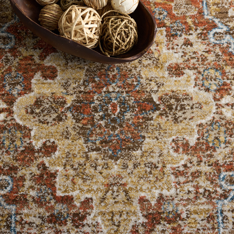 Broomhedge Bijar Performance Oriental Rug, Square 4'
