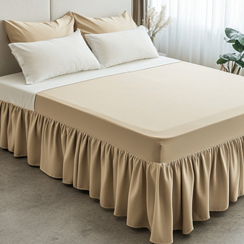 Jupe de lit beige à l'épreuve de la poussière