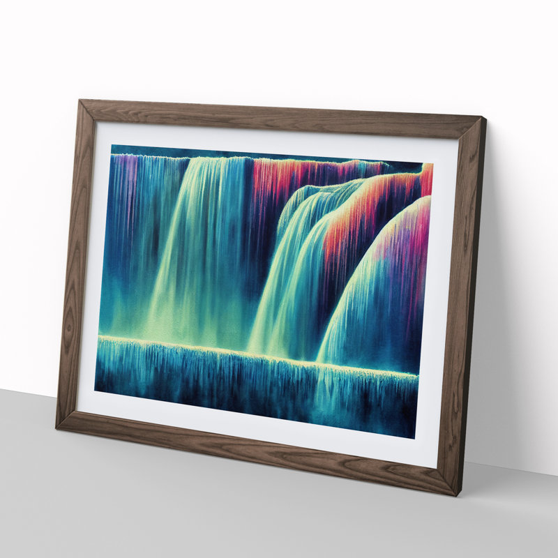 Colourful Watercolour Vol.2 - Framed Print, Walnut Framed, 46cm H x 64cm W x 2cm D