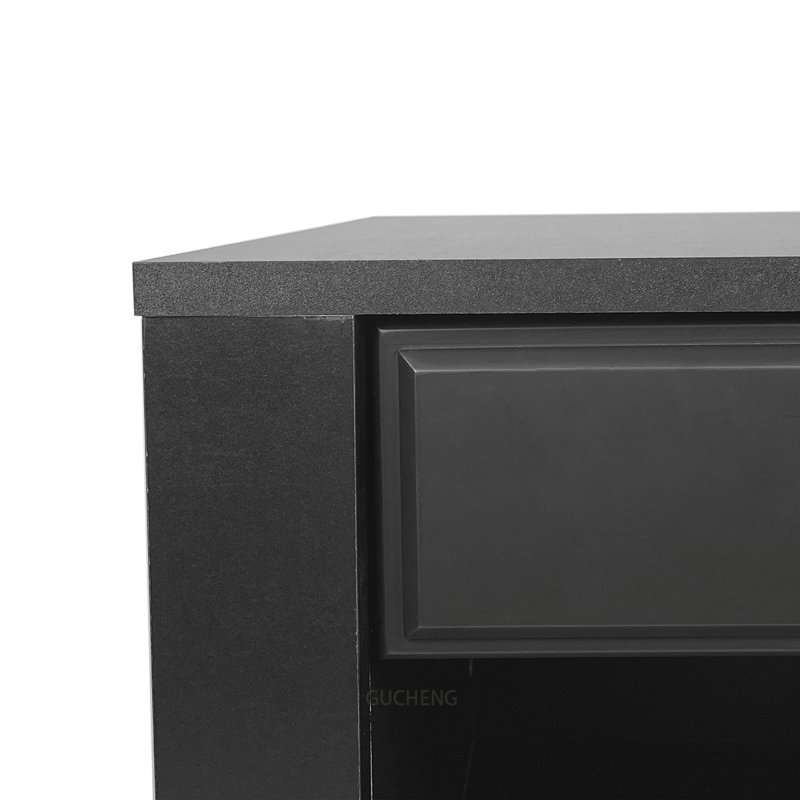 Charming Contemporary Side Table with Versatile Storage Options, Black