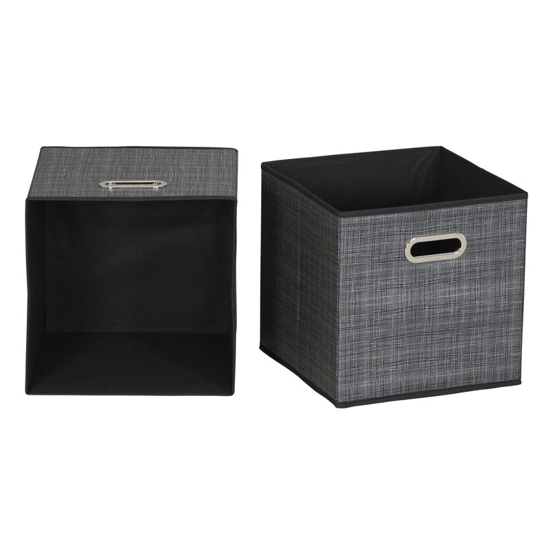 Wayfair Basics® Open Fabric Storage Bin Set, Black Mix