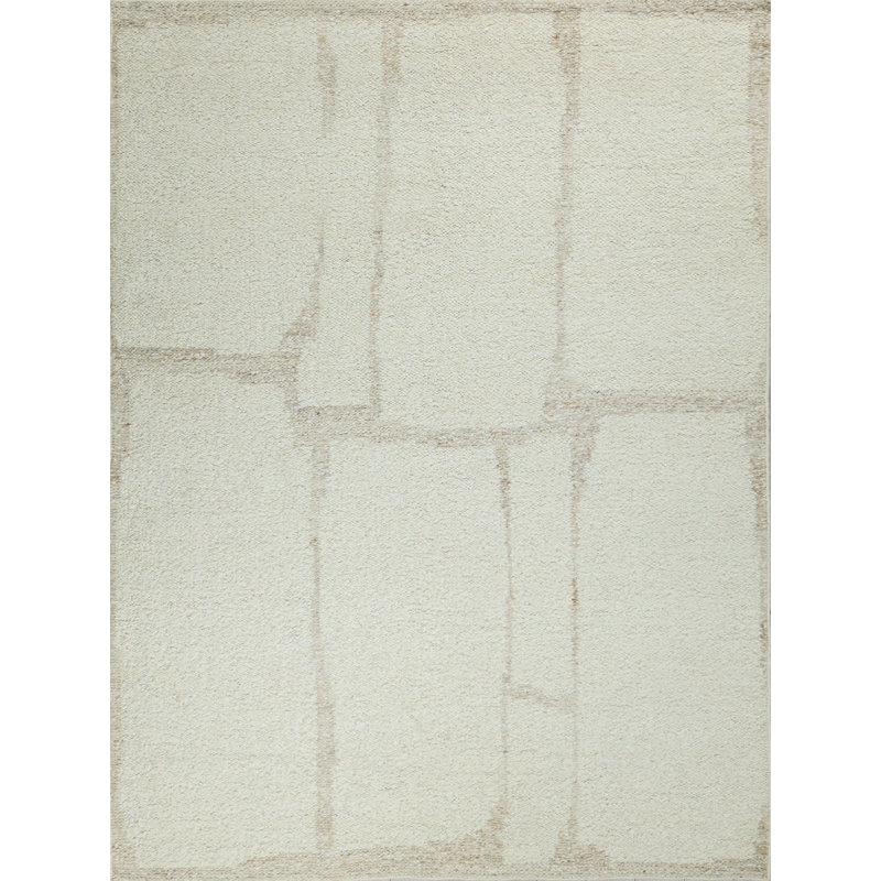 Kokomo Flatweave Wool Area Rug in Beige, Rectangle 9' x 12'