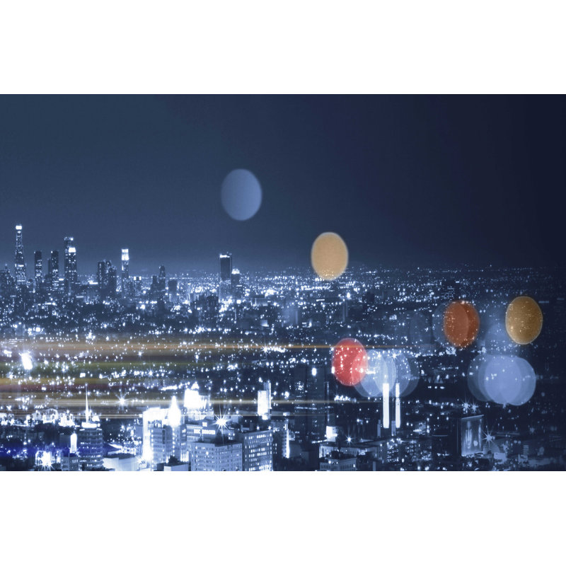 Arxhira LA Skyline At Night - impression sur toile tendue, H 8 po x l 12 po