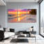 Scénario et paysages urbains coucher de soleil plage vagues palmiers ciel réflexion de sable ensemble de 3 impressions d'art sur toile-1800401833