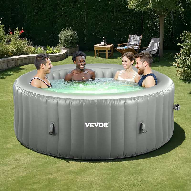 Spa gonflable rond portatif 81,9 x 26 po pour 4 à 6 personnes
