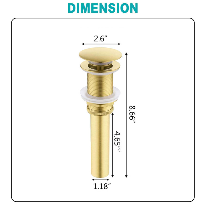 2.6'' W Pop-Up, Gold