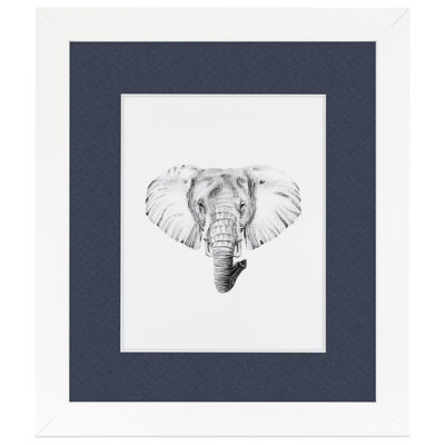 White Wood Matte Picture Frame with Mat
