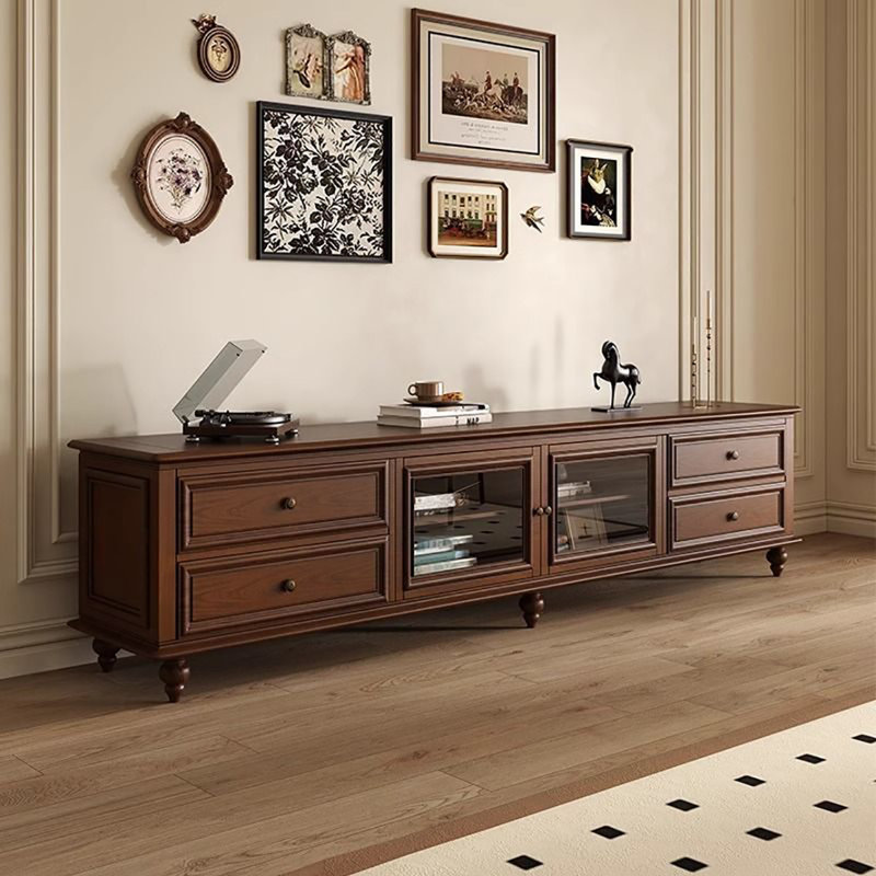 Meuble télé de qualité supérieure de style chinois rétro, Brun, 78.7"