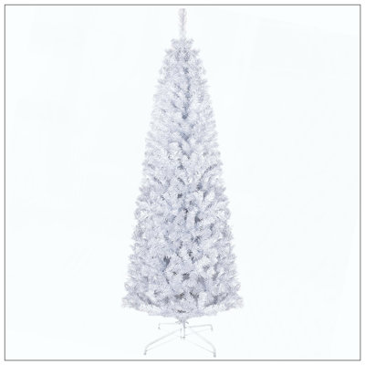 Sapin de Noël artificiel à forme allongée non illuminé avec branches réalistes, sapin d'Halloween avec 618 pointes