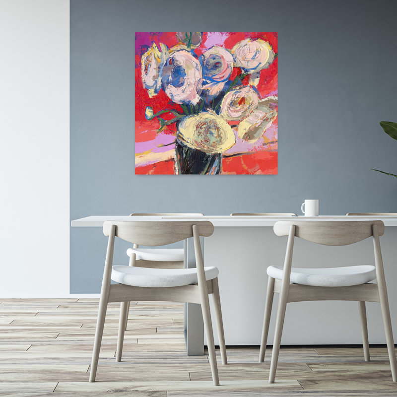 Zangy, art floral contemporain, H 32 po x l 32 po