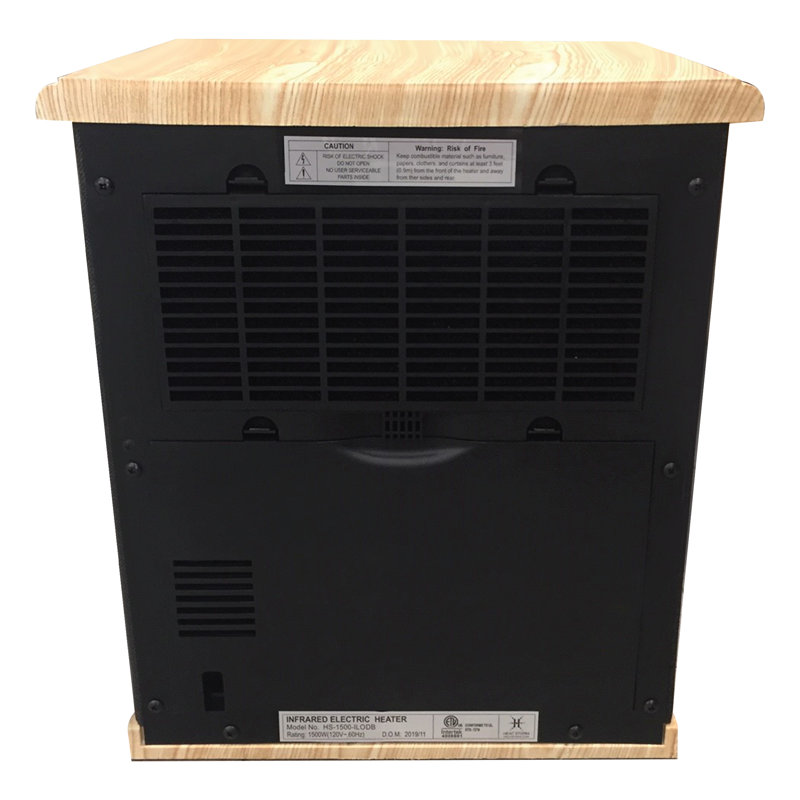 Black and Tan Electric Infrared Quartz Space Heater with Thermostat