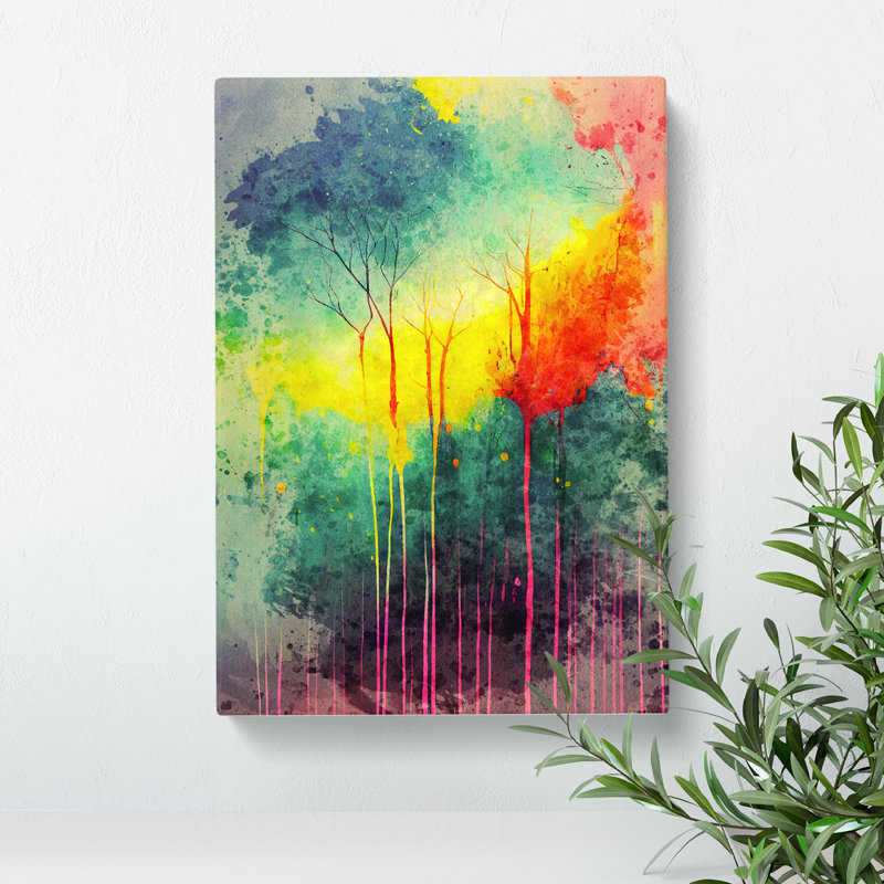 Paint Splash Forest No.1 - Wrapped Canvas, 50cm H x 35cm W x 3cm D