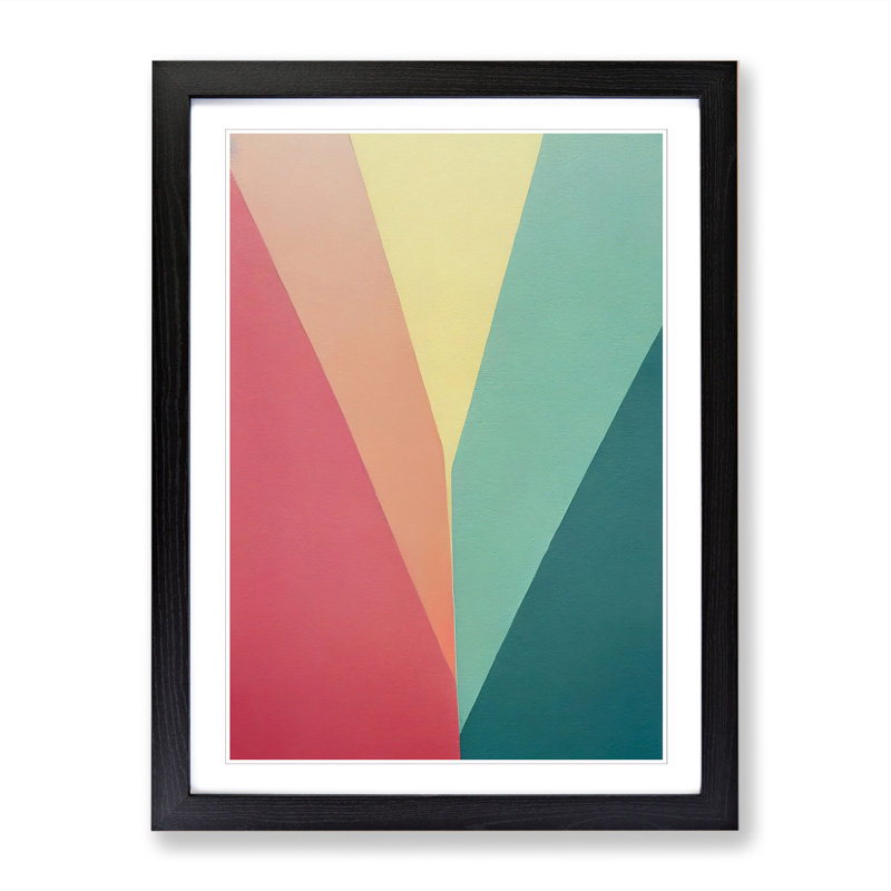FRM-V0523-25X Abstract Minimalism Art - Single Picture Frame Print, 64cm H x 46cm W x 2cm D, Oak Framed