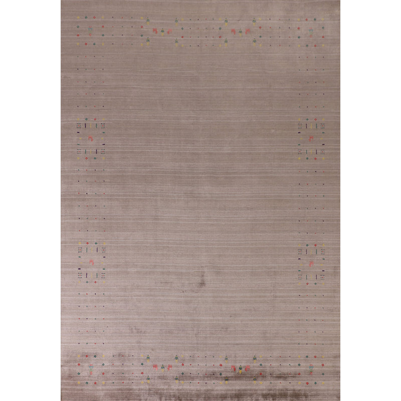 Tapis oriental rayé beige Gabbeh