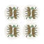 Sous-verres ronds en cuir vegan blanc Leopard-119015242