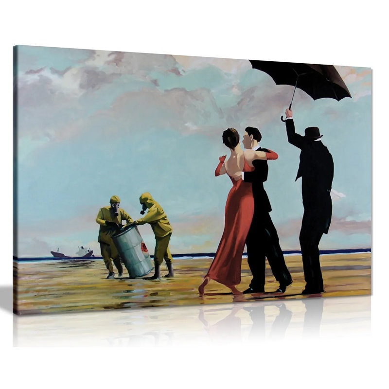 Toxic Beach by Banksy - Wrapped Canvas Painting, 20cm H x 31cm W