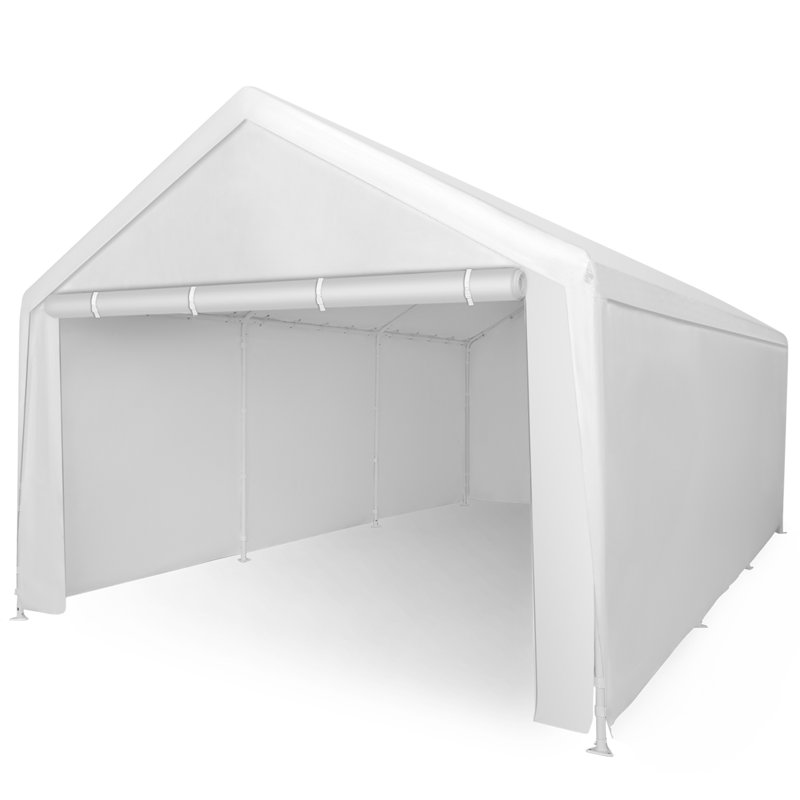 12' W x 20' D Garage Heavy Duty Carport, White