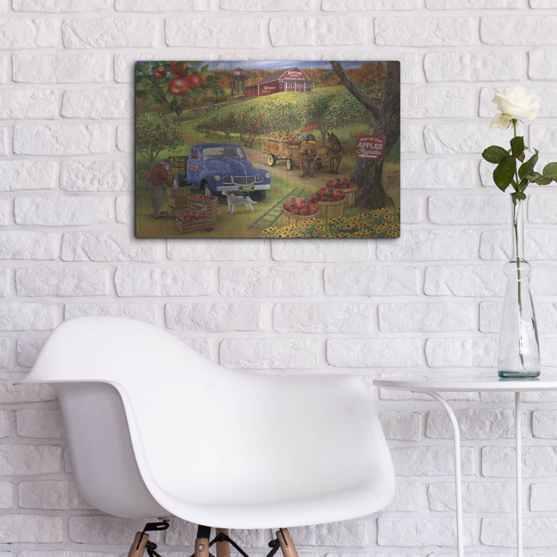 August Grove® «Orchard Hay Ride» par Bigelow, illustrations en métal, H 16 po x l 24 po