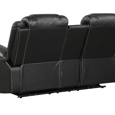 Challenger Modern LED Power Recliner Loveseat With Console, Storage, Cup Holders, And Bluetooth Speaker For Ultimate Comfort