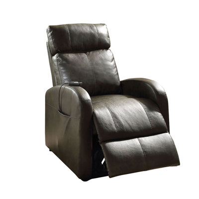 Leatherette Recliner With Power In Red by Red Barrel Studio